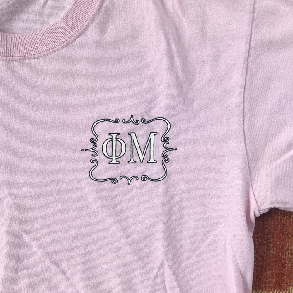 Phi Mu t-shirt, graphic tee, size small.